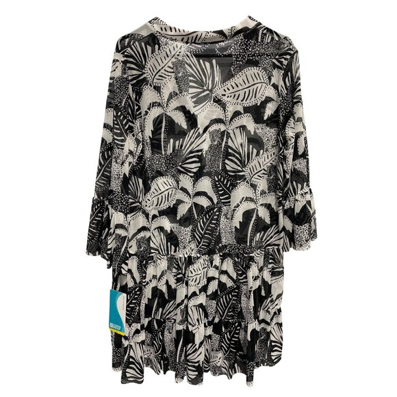 Coco Reef Enchant Cover Up Dress Size Medium Black White Beach Tropical Swim NEW - Picture 4 of 10